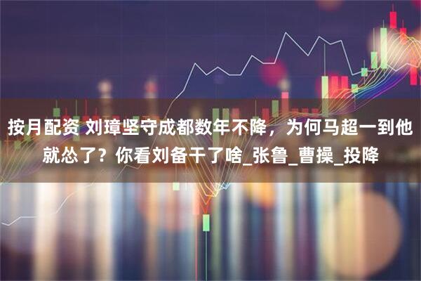 按月配资 刘璋坚守成都数年不降，为何马超一到他就怂了？你看刘备干了啥_张鲁_曹操_投降