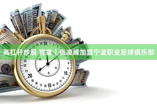 高杠杆炒股 官宣｜张凌峰加盟宁波职业足球俱乐部